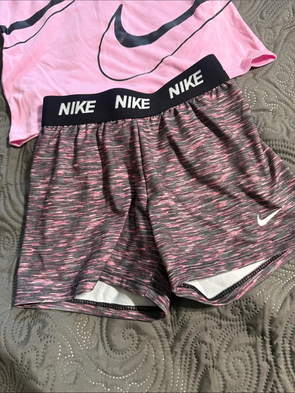 Nike Pink and Black Girls' Athletic Matching Set - Picture 2 of 5